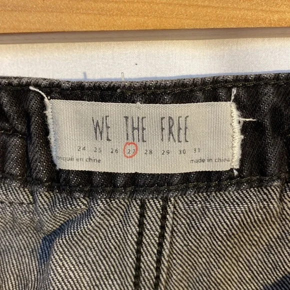 Free People Rugged ALine Denim Skirt in black size 27 OB823235 - Picture 11 of 15